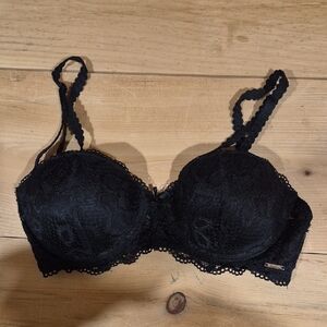 💙La Vie En Rose Black Lace Underwire Bra Convertable To Strapless